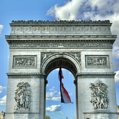 値下げ フランス街の風景 エトワール凱旋門 人気の高級油彩画 横