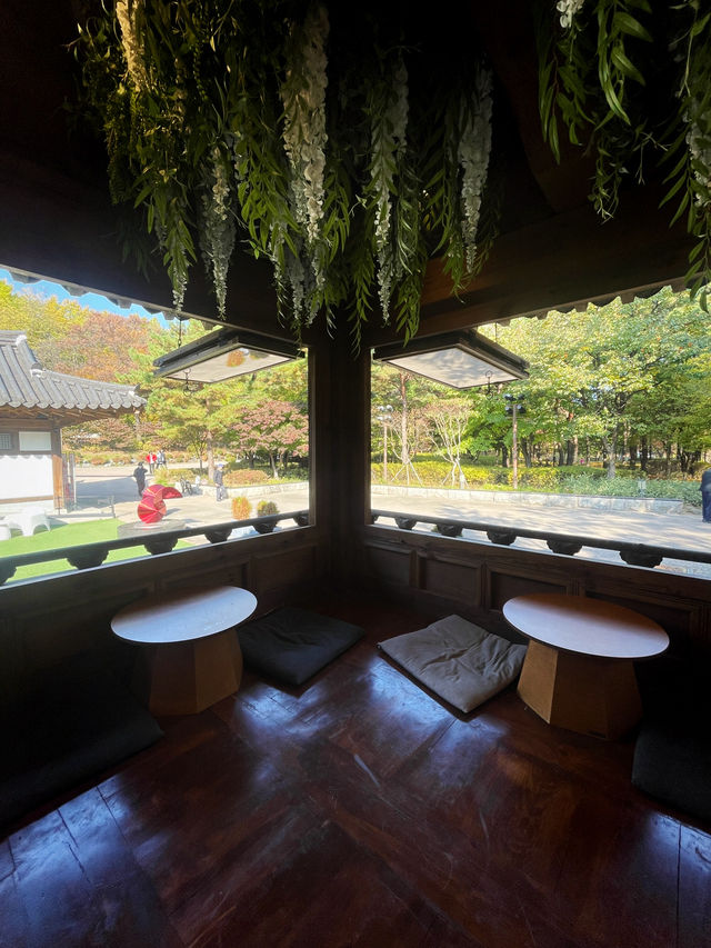 Hidden Gem Hanok Cafe in a park 