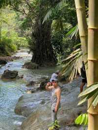 A Picturesque Two Tiered Waterfall located in the Lush of Hill in Alegria