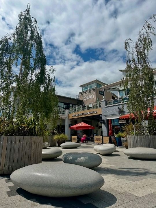 Walking around Mermaid Quay and enjoying beautiful scenery over the bay, plenty of shops to pop into