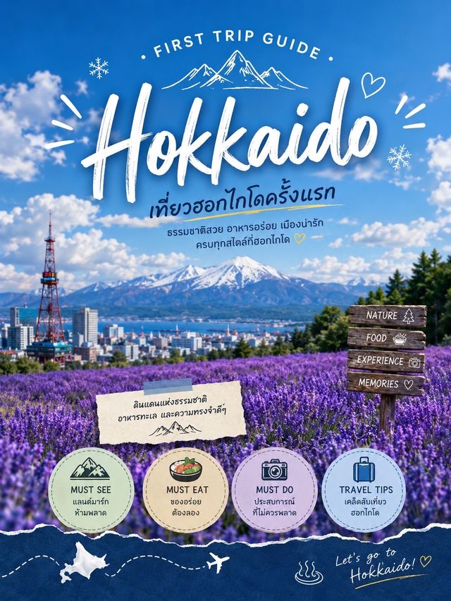 🇯🇵 Hokkaido First Trip Guide ✈️เที่ยวฮอกไกโดครั้งแรก ดินแดนธรรมชาติ อาหารทะเล และวิวสวยทุกฤดูกาล
