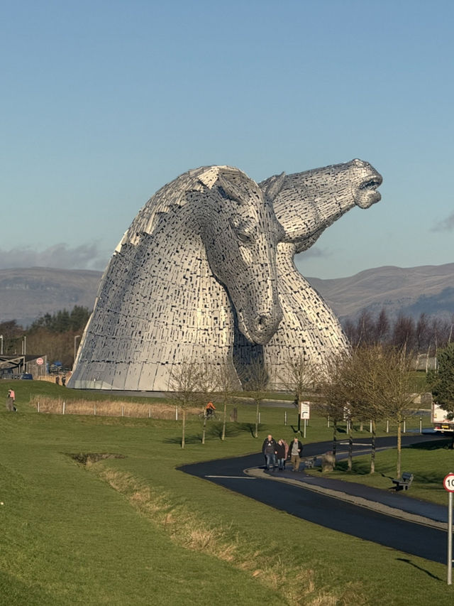 The Kelpies, located in The Helix Park, near Falkirk Scotland 