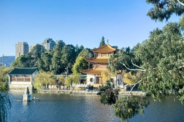 打卡昆明大觀公園，天氣真不錯，適合去拍照