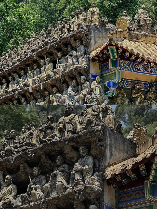 羅漢造像的藝術寶庫，仿彿置身「小西天」