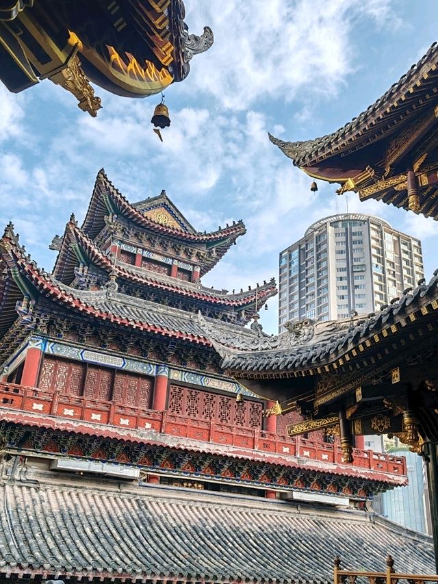 Layered Elegance: The Upturned Eaves of Luohan Temple