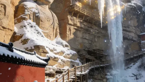 Gansu’s cluster of ice waterfalls deep in the mountains is simply legendary!! — traveler post in Huating