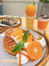 🧇 窩夫 • 柑橘主題 • 韓食店 🍊