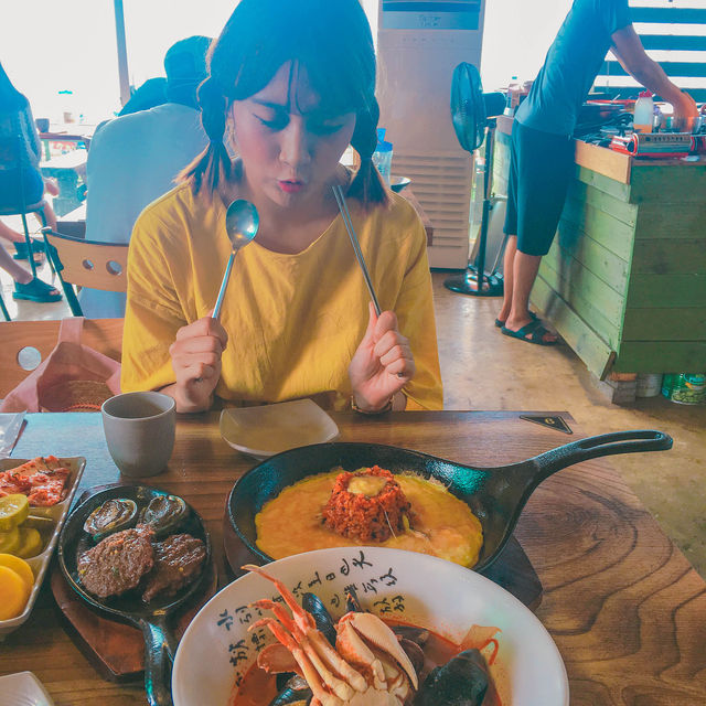 우도 바다 바로 앞🩵 필수 스팟! 한라산 볶음밥✨