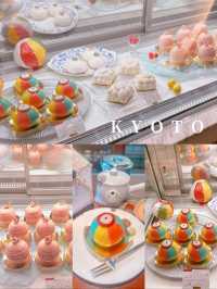 【京都🇯🇵祇園】食べるのがもったいない🥹ヨーヨーみたいなケーキがあるカフェ