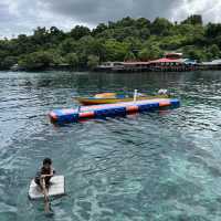 Clear lake water in Ternate, Indonesia