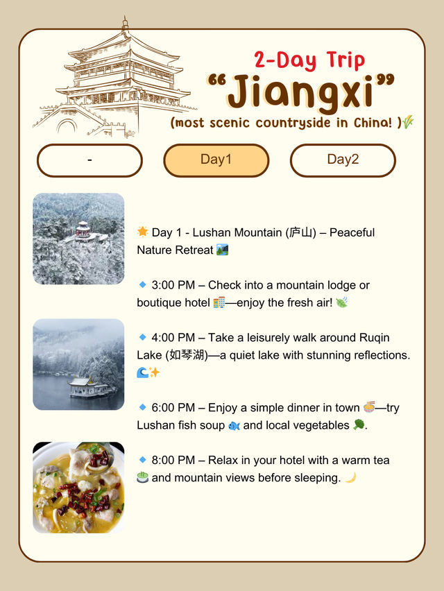 2-Day Trip to Jiangsi, China