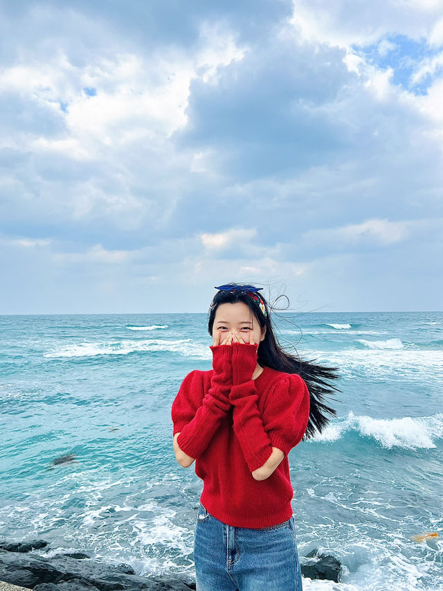 예쁜 파란 바다가 있는 제주도 애월의 곽지해수욕장 💙