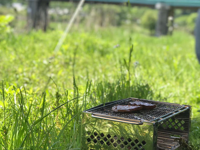 牧田川でタープを張ってBBQ！自然の中で楽しむアウトドア体験🍖🌳