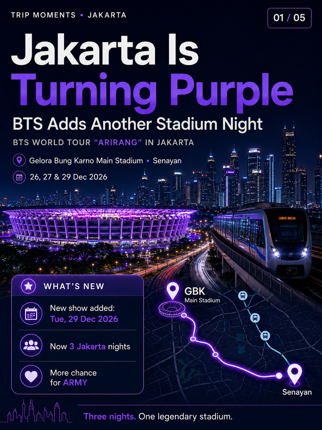 Jakarta Is Turning Purple: BTS Adds Another Stadium Night 🇮🇩💜✨