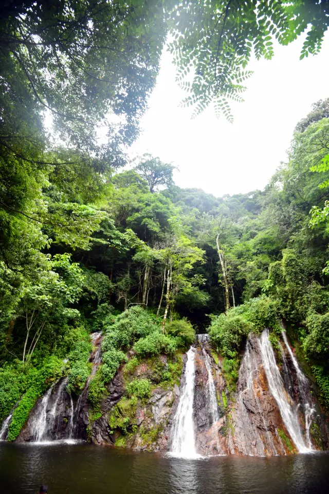 The clear spring flows over the rocks in Shimen Gorge