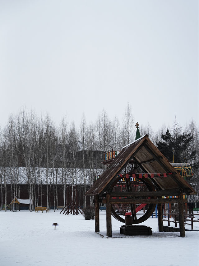哈爾濱的伏爾加莊園下雪太美了