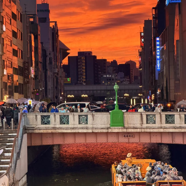 우와! 오사카 첫날에 이런 석양을 보다니… 심지어 폭우 뒤에! 🌅