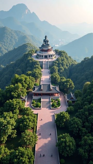 山頂佛像震撼人心