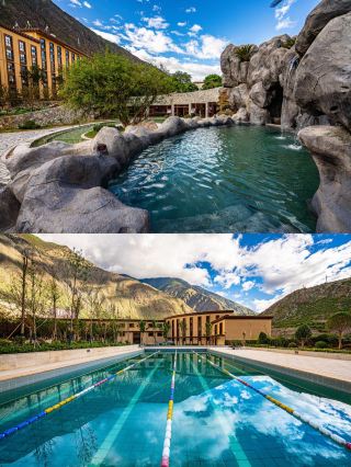 318雪山の温泉ホテル｜毎日が日の出の金色の山