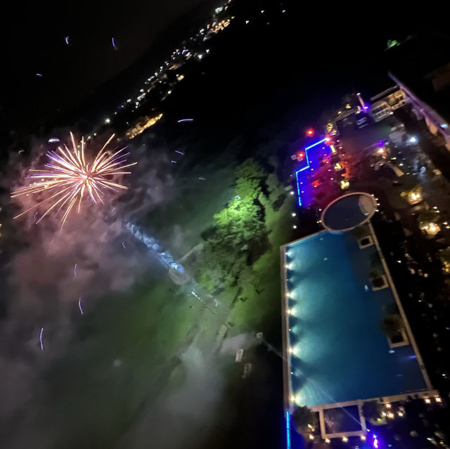 New Year Countdown with Fireworks frm Balcony