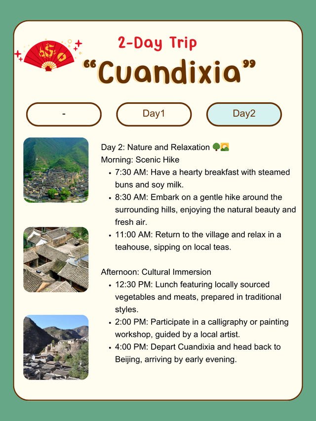 Cuandixia, Beijing itinerary for 2Days🏡