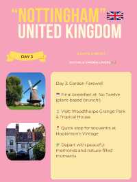 Nottingham itinerary 🩷