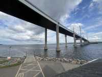 View of Kessock Bridge from underneath looking east