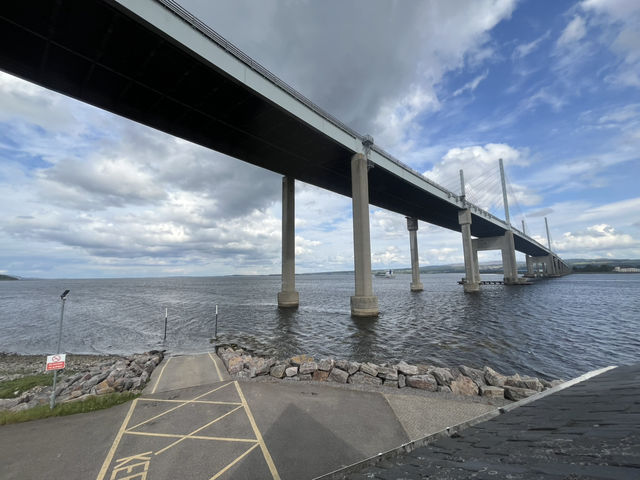 View of Kessock Bridge from underneath looking east