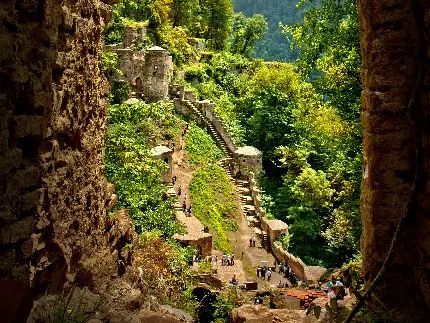 Hidden deep within the lush forests of Gilan province, Rudkhan Castle Hidden deep within the lush forests of Gilan province, Rudkhan Castle