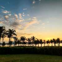 Park with stunning view and sunset. Shenzhen, Baoan 
