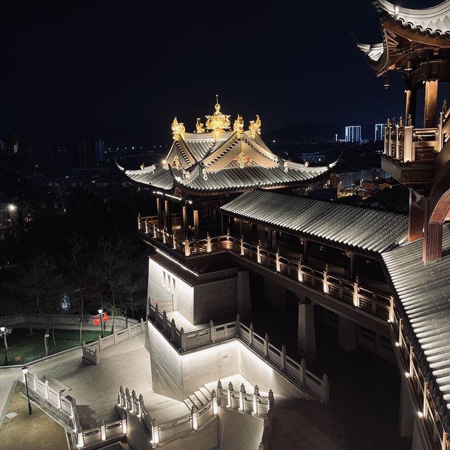 A Temple with a beautiful Night View 