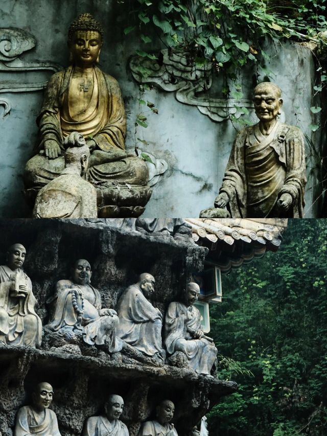 羅漢造像的藝術寶庫，仿彿置身「小西天」
