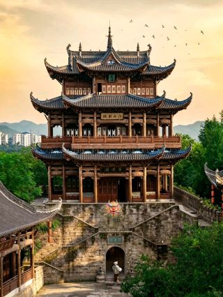 Romantic stroll through ancient Chinese architecture