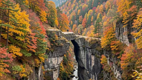 The red leaves at Tianshengqiao Waterfall are at their peak — traveler post in Zigui