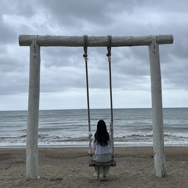 오션뷰를 바라보며 그네가 있는 카페