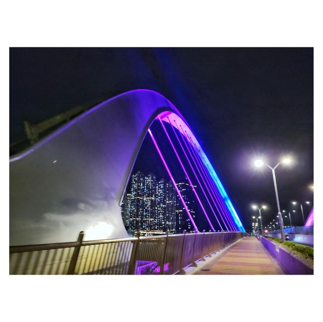 漫步海上高架橋。將軍澳藍隧道跨灣大橋