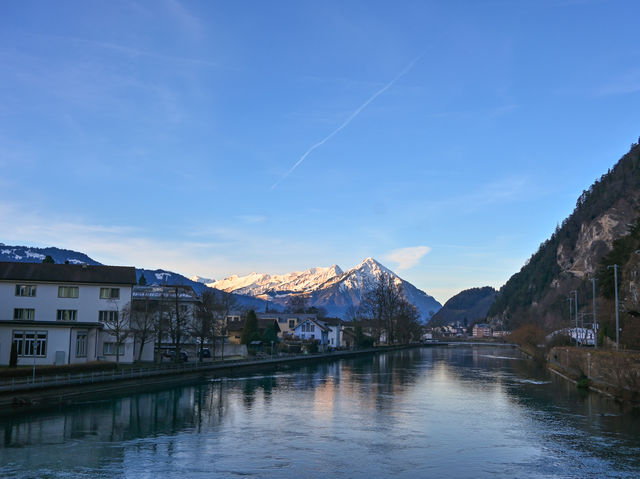 Golden Rays at Interlaken: A Marvel of Light and Snow