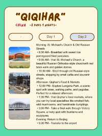 Qiqihar itinerary for 2 days trip