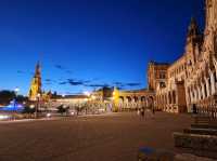 [🇪🇸セビージャ] セビージャのスペイン広場で魅力的な夕暮れのひとときを