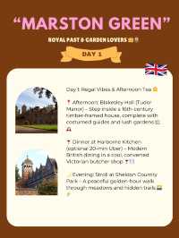 “Marston Green” itinerary 