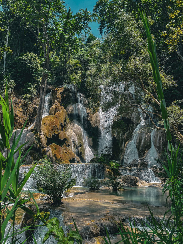 💧 꽝시폭포 — 자연이 직접 빚어낸 푸른 장면 