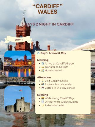 การเดินทางจากเวลส์ไปยังคาร์ดิฟฟ์ (3 วัน)