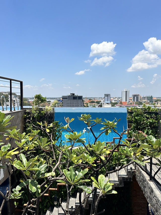 Beach vibes in the city, Phnom Penh’s Best rooftop pool 🏊 🏖️ 