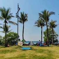 Park with stunning view and sunset. Shenzhen, Baoan 