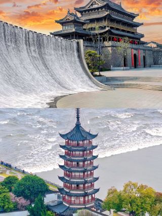 不輸蘇杭！鹽官古城，一半水鄉一半大潮