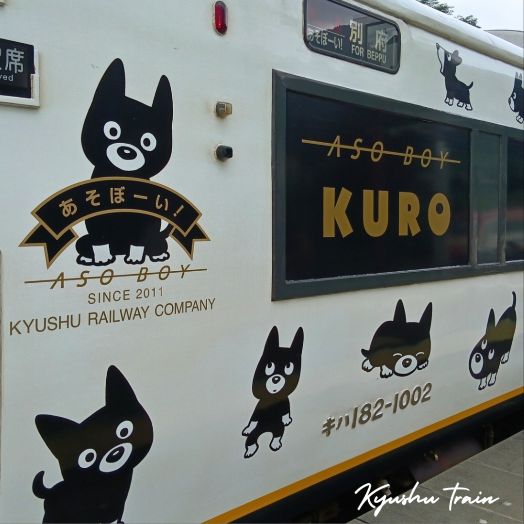 Kuro the dog's super cute Aso boy train