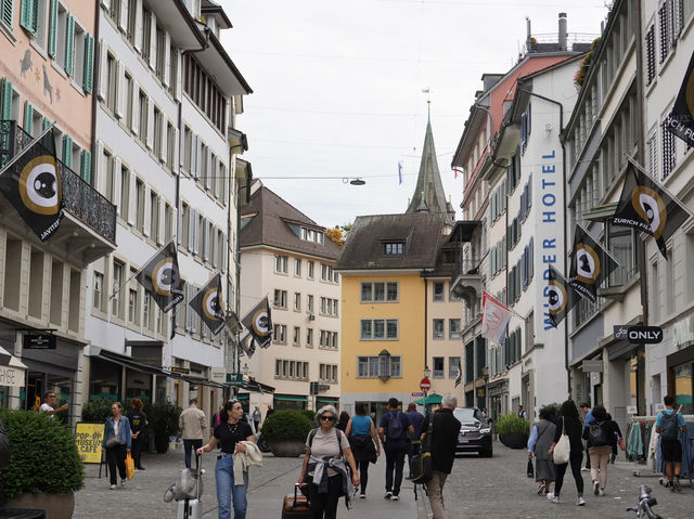 City walk in Zurich Downtown