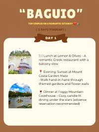 Baguio itinerary for Couples 