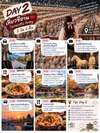 🏯✨ 西安五天四晚行程 🇨🇳

西安是熱愛…古老中國 + 歷史 + 美食 + 傳統中國服飾攝影 🧧 的遊客的理想選擇。造訪兵馬俑、城牆,體驗精彩的夜生活。

第一天 | 抵達西安 – 探索市中心 🏮

✈️ 抵達西安 → 入住飯店。

🔔 參觀市中心地標建築-鐘樓。

🥁 前往鼓樓。

🍜 晚上漫步回民街,品嚐當地美食和街頭小吃。

🌃 再次前往鐘樓,拍攝夜幕下的燈光秀。

第二天 | 兵馬俑 🏺

🌤️ 清晨出發。

🏺 參觀西安著名景點-兵馬俑。

📸 參觀兵馬俑及其博物館。

🍜 在臨潼附近享用午餐。

🏯 下午參觀華清宮。

🌙 返回西安休息。

第三天 | 西安古城牆 – 大唐光大城 🧧

🏯 上午參觀西安古城牆。

🚲 租一輛自行車,沿著城牆騎行,欣賞古城風光。

🥟 午餐。

🪿 下午參觀大雁塔。

👘 晚上換上傳統中國服飾,拍照留念。

🏮 夜幕降臨,漫步於大唐光大城,欣賞璀璨的燈光和迷人的氛圍。

第四天 |華山 ⛰️

🚄 華山一日遊。

🚡 搭乘纜車欣賞山景。

⛰️ 探索各個觀景點,選擇適合自己體能的路線。

📸 山景壯麗迷人。

🚄 傍晚返回西安。

🍲 回程前享用熱騰騰的晚餐。

第五天 | 輕鬆觀光 – 回程 ✈️

☕ 早上,在咖啡館休息或品嚐當地早餐。

🏛️ 如果時間允許,參觀陝西歷史博物館(請提前查詢放映時間和預約資訊)。

🛍️ 回程前購買紀念品。

🥟 以餃子或西安麵條結束一天的行程。

✈️ 前往機場。一段充實美好的旅程圓滿結束🤍

💡 住哪裡好呢?如果是第一次來西安,建議住在鐘樓鼓樓附近,方便晚上出去玩,地鐵交通也很方便。

✨ 這次旅行涵蓋了中國歷史、古城、山川、美食和夜生活。五天四夜的行程剛好!

#西安 #西安旅行 #中國旅行