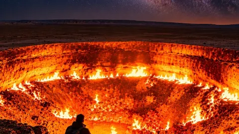 🔥 EP.4 | 투르크메니스탄의 '지옥으로 가는 문' (Door to Hell) 🇹🇲 — traveler post in 레스브리지